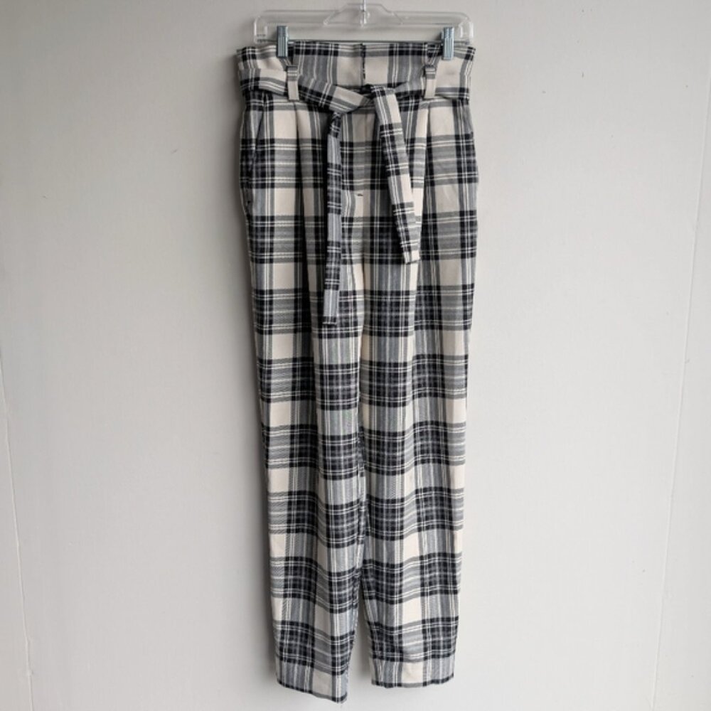 Zara plaid tie waist pants/trousers